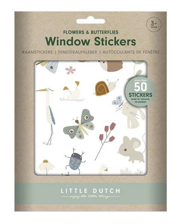 Little Dutch Naklejki wielokrotnego użytku  na okno Flowers & Butterflies 120051
