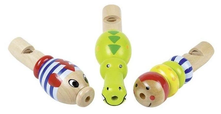 Drewniany gwizdek, zwierzątka, 61972-goki, zabawki drewniane