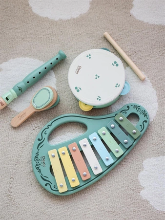 CLASSICLASSICLASSIC WORLD Drewniany Zestaw Vintage Instrumentów Muzycznych 18ms+