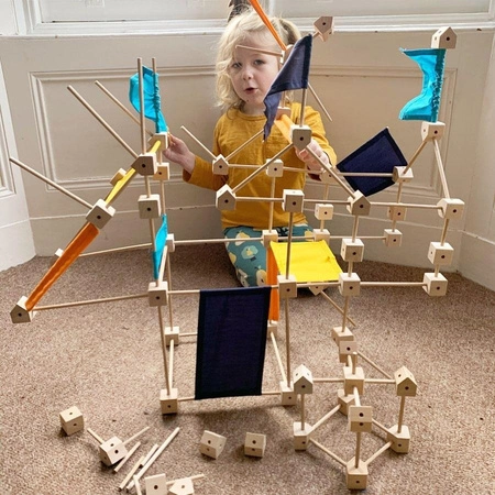 Drewniane klocki konstrukcyjne Mini Trigonos XL - 550 el.