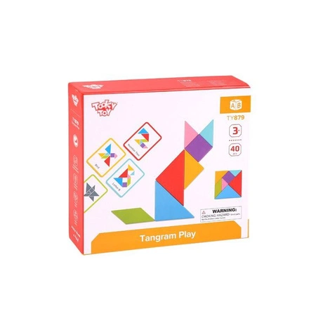 TOOKY TOY Drewniane Puzzle Tangram Układanka