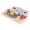 Drewniana tablica manipulacyjna sensoryczna dla dzieci panel edukacyjny auto kierownica 15 elementów ECOTOYS