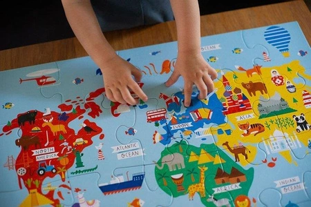 Mudpuppy Puzzle podłogowe Jumbo Mapa świata 25 elementów 2+