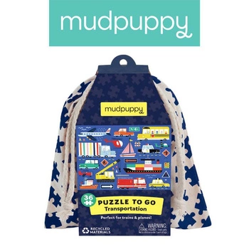 Mudpuppy Puzzle podróżne w woreczku Transport 36 elementów 3+