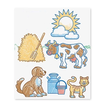 Zestaw drewnianych pieczątek Farma 18592-Melissa & Doug, stempelki