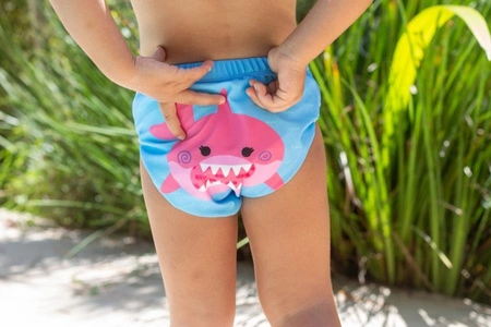 Zoocchini Pieluszka Kąpielowa Różowy Rekin 12-24 miesiące – 2 szt