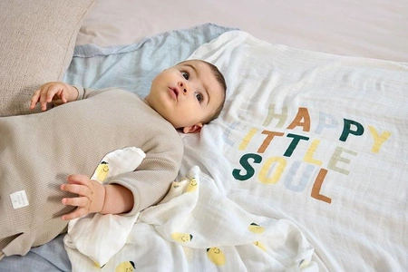 Lassig Bambusowy otulacz kocyk 80x80cm zestaw 3 szt. Happy Fruits Lemon