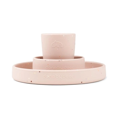 Done by Deer Silikonowy Zestaw Obiadowy Confetti Powder