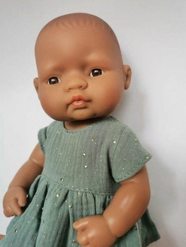 OLIMI, SUKIENKA Z MUŚLINU 32cm CIEMNA MIĘTA