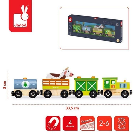 Pociąg drewniany Farma Story, Janod