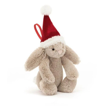 JellyCat - Króliczek w Czapce Mikołaja Zawieszka 13 cm