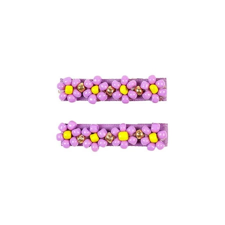 Souza! Spinki do włosów z kwiatuszkami z koralików fioletowe Evlyn 2 szt.