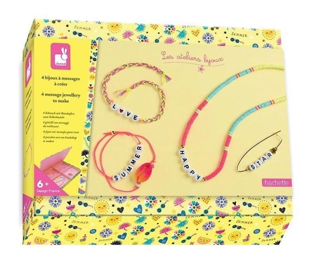 Zestaw do tworzenia biżuterii Koraliki z literkami 6+, Janod