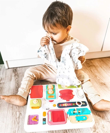 WOOPIE Tablica Manipulacyjna Kuchnia Zegar z Efektami Dźwiękowymi i Świetlnymi Montessori