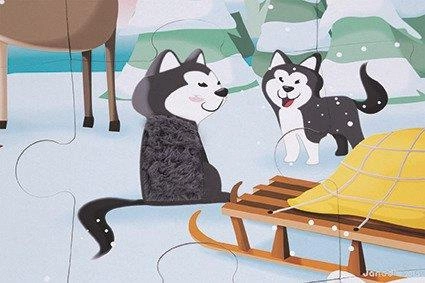 Puzzle sensoryczne 20 elementów Lodowa kraina, Janod