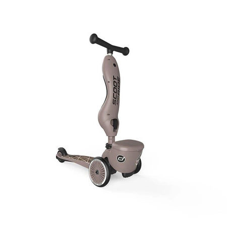 SCOOTANDRIDE Highwaykick 1 Lifestyle 2w1 Jeździk i hulajnoga z zamykanym schowkiem 1-5 lat Brown Lines