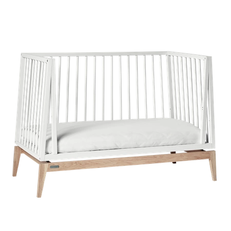 LEANDER - łóżeczko dziecięce LUNA™ 0-3 lata, białe/dębowe + zestaw do przebudowy