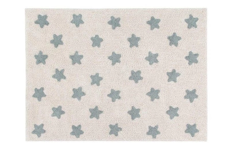 Lorena Canals Dywan bawełniany Stars Natural - Vintage Blue 120 x 160 cm