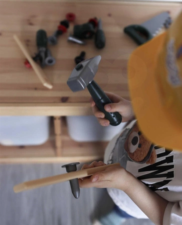 WOOPIE Zestaw Narzędzi Majsterkowicza dla Dzieci Kask Piła Śrubki 21 el.