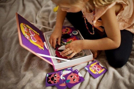 Magnetyczna układanka Śmieszne buzie Dziewczynka Magnetibook, Janod