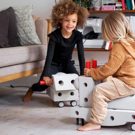 MODU Curiosity kit 4in1 - Kreatywne klocki rozwijające motorykę dużą, czerwony