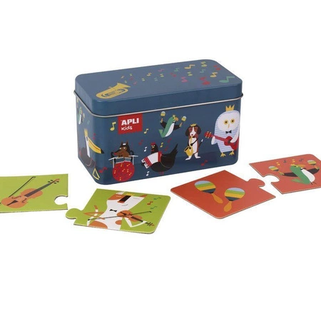 Puzzle w metalowym pudełku Apli Kids - Instrumenty 3+