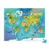 Puzzle w walizce Mapa świata 100 elementów 6+ Made in France, Janod