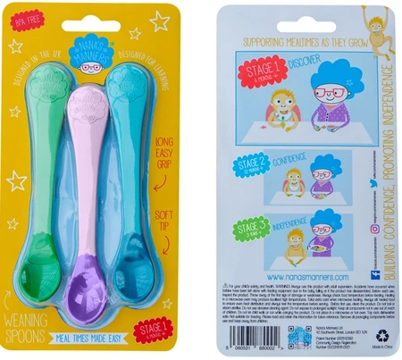 Nana's Manners ETAP 1 Zestaw 3 łyżeczek, kolor