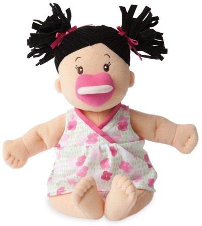 Pluszowa lalka dla dzieci, Brunetka w sukience w kwiatki, Baby Stella, 153000-Manhattan Toy, lalki dla dziewczynek