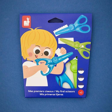 Janod Pierwsze nożyczki kreatywne do wycinania wzorów 3szt. 3+