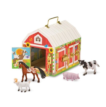 Urocza drewniana stodoła z zamkami i kłódkami 12564-Melissa & Doug, zabawki rozwojowe