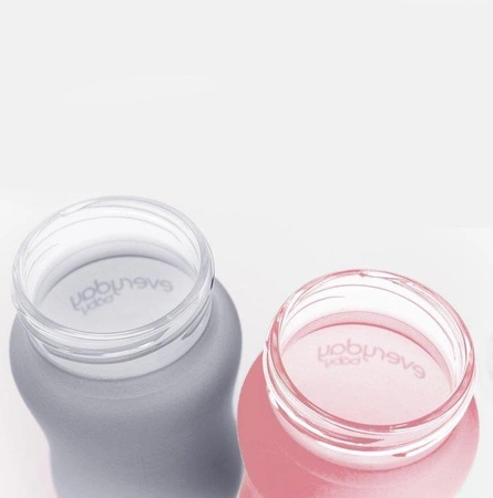 Szklany bidon ze słomką 240 ml, szary, Everyday Baby