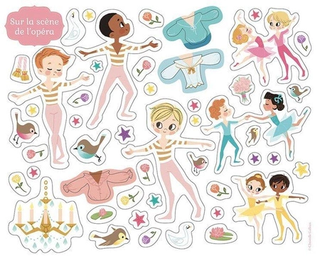 Auzou Naklejki z planszami do wyklejania Tancerki 3+ 68911