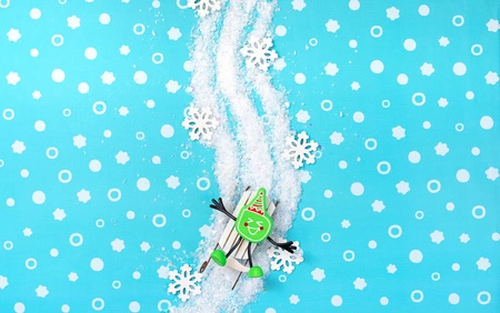 Glo Pals, Postać do kąpieli edycja świąteczna - zestaw z dwiema kostkami sensorycznymi świecącymi w wodzie