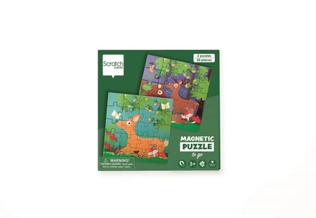 Scratch, Puzzle magnetyczne - książka podróżna W lesie 2 obrazki 40 elem.