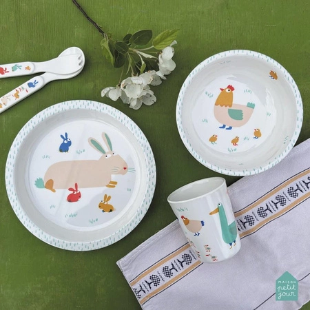 Talerz fi 18 cm dla małych dzieci, Farma | Maison Petit Jour®