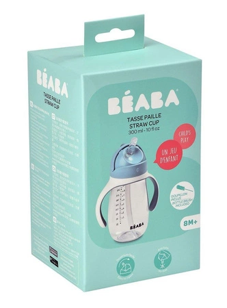 Beaba Bidon niekapek ze słomką tritanowy 300 ml windy blue