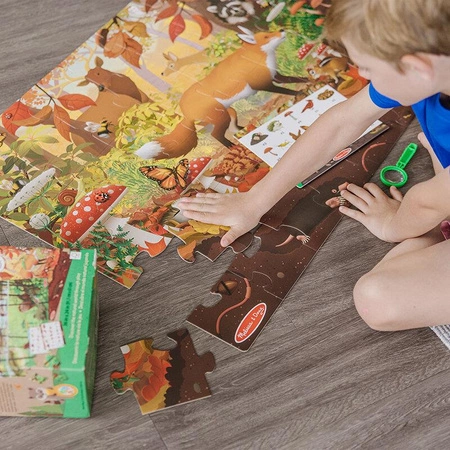 Dwustronne puzzle podłogowe Let’s Explore szukaj i znajdź 48 el. Melissa & Doug 30833