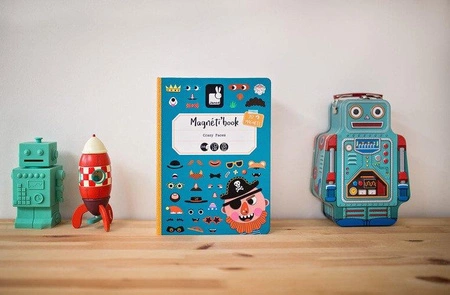Magnetyczna układanka Śmieszne buzie Chłopiec Magnetibook, Janod