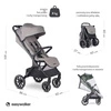 Easywalker Jackey² XL Komfortowy, samoskładający się wózek spacerowy z torbą transportową i osłoną przeciwdeszczową Pebble Grey