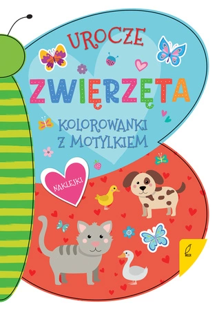 Urocze zwierzęta. Kolorowanka z motylkiem