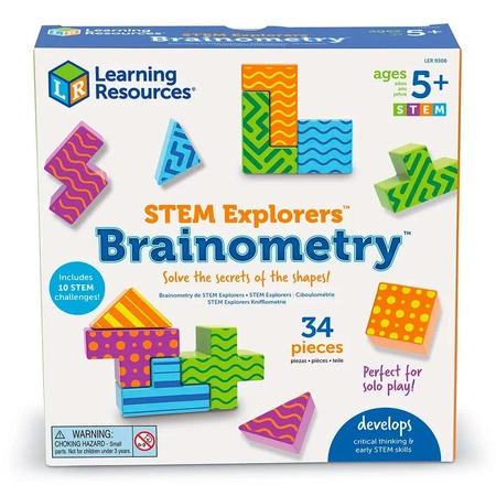 Klocki, Kostki 3D, Łamigłówki, Zestaw edukacyjny 34 szt.