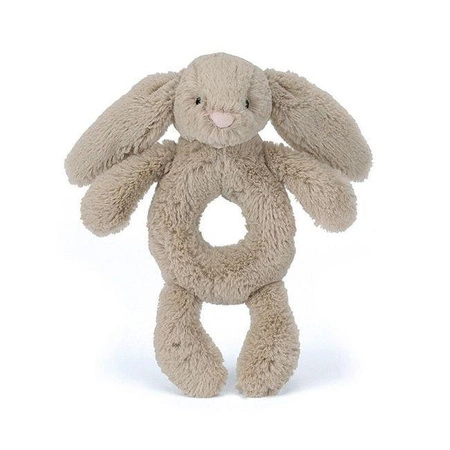 JellyCat Bashful grzechotka z królikem beżowa 18cm