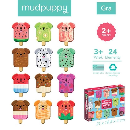 Mudpuppy Gra Memory Pieskolody 24 elementy 3+