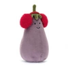 JellyCat - Zabawny Bakłażan w Nausznikach Czerwonych 16 cm