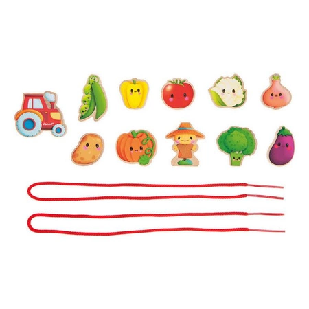 Nawlekanka z drewnianymi warzywami Farma 2+, Janod