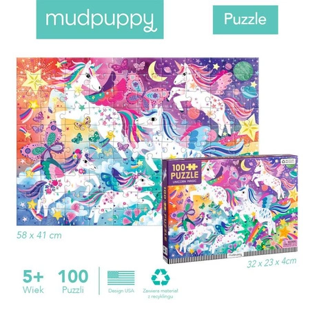 Mudpuppy Puzzle Magiczne jednorożce 100 elementów 5+