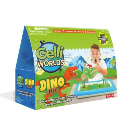 Zestaw do tworzenia gelli z figurkami i tacą Gelli Worlds Dino Pack 3+, Zimpli Kids