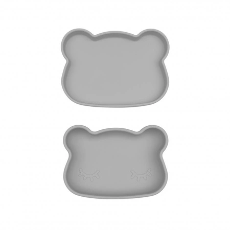 Zamykany silikonowy pojemnik Miś We Might Be Tiny - Dark Grey