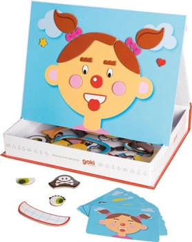 Zabawki kreatywne - magnetyczne twarze w książce, dziewczynka, Goki
